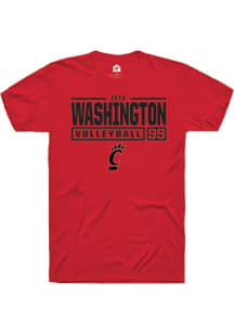 Zeta Washington Red Cincinnati Bearcats NIL Stacked Box Short Sleeve T Shirt