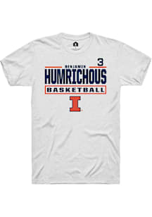 Benjamin Humrichous  Illinois Fighting Illini White Rally NIL Stacked Box Short Sleeve T Shirt