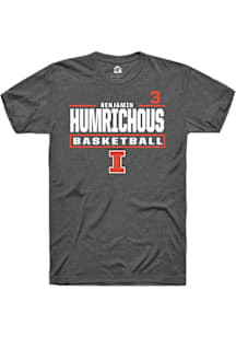 Benjamin Humrichous  Illinois Fighting Illini Grey Rally NIL Stacked Box Short Sleeve T Shirt