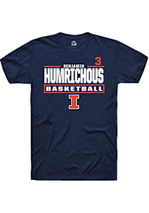 Benjamin Humrichous  Illinois Fighting Illini Navy Blue Rally NIL Stacked Box Short Sleeve T Shirt