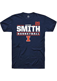 Hayven Smith  Illinois Fighting Illini Navy Blue Rally NIL Stacked Box Short Sleeve T Shirt