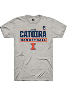 Irene Catoira Ash Illinois Fighting Illini NIL Stacked Box Short Sleeve T Shirt