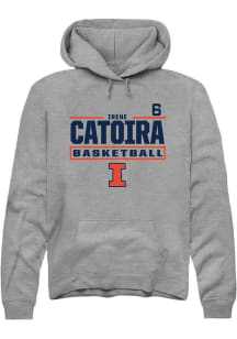 Irene Catoira Rally Mens Graphite Illinois Fighting Illini NIL Stacked Box Hooded Sweatshirt