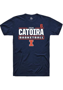 Irene Catoira Navy Blue Illinois Fighting Illini NIL Stacked Box Short Sleeve T Shirt
