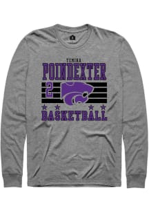 Temira Poindexter Rally Mens Grey K-State Wildcats NIL Striped Tee