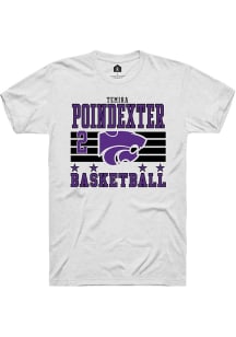 Temira Poindexter White K-State Wildcats NIL Striped Short Sleeve T Shirt