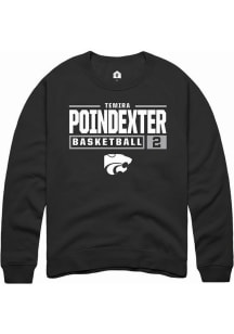 Temira Poindexter Rally Mens Black K-State Wildcats NIL Stacked Box Crew Sweatshirt