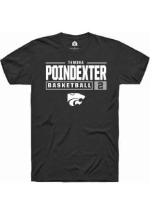 Temira Poindexter Black K-State Wildcats NIL Stacked Box Short Sleeve T Shirt