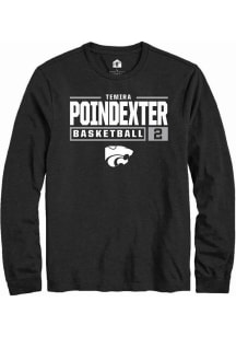 Temira Poindexter Rally Mens Black K-State Wildcats NIL Stacked Box Tee