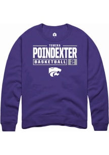 Temira Poindexter Rally Mens Purple K-State Wildcats NIL Stacked Box Crew Sweatshirt