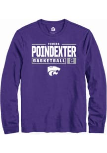 Temira Poindexter Rally Mens Purple K-State Wildcats NIL Stacked Box Tee