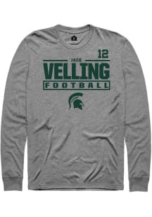 Jack Velling Rally Mens Graphite Michigan State Spartans NIL Stacked Box Tee