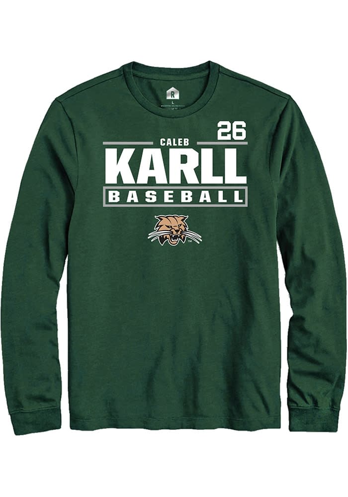 Caleb Karll Ohio Bobcats Rally NIL Stacked Box Long Sleeve T Shirt