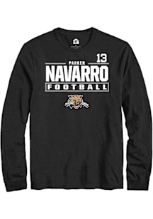 Parker Navarro  Ohio Bobcats Black Rally Football NIL Stacked Box Long Sleeve T Shirt
