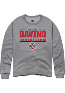 Benjamin Davino Rally Mens Graphite Ohio State Buckeyes NIL Stacked Box Crew Sweatshirt