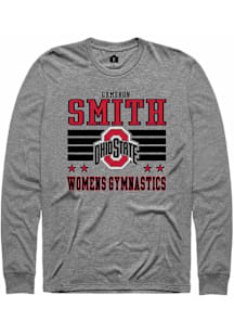 Cameron Smith  Ohio State Buckeyes Grey Rally NIL Striped Long Sleeve T Shirt