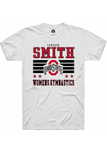 Cameron Smith  Ohio State Buckeyes White Rally NIL Striped Short Sleeve T Shirt