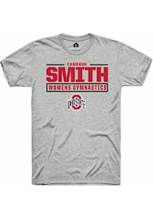 Cameron Smith  Ohio State Buckeyes Ash Rally NIL Stacked Box Short Sleeve T Shirt