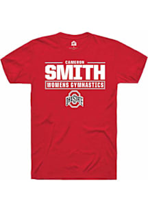 Cameron Smith  Ohio State Buckeyes Red Rally NIL Stacked Box Short Sleeve T Shirt