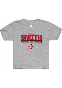 Cameron Smith  Rally Ohio State Buckeyes Youth Grey NIL Stacked Box Short Sleeve T-Shirt