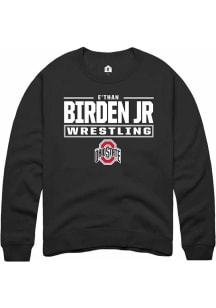 e’Than Birden Jr Rally Mens Black Ohio State Buckeyes NIL Stacked Box Crew Sweatshirt