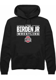 e’Than Birden Jr Rally Mens Black Ohio State Buckeyes NIL Stacked Box Hooded Sweatshirt
