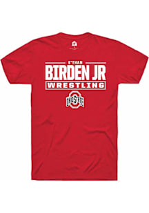 e’Than Birden Jr  Ohio State Buckeyes Red Rally NIL Stacked Box Short Sleeve T Shirt