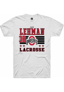 Jack Lehman White Ohio State Buckeyes NIL Striped Short Sleeve T Shirt