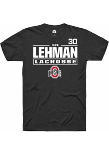 Jack Lehman Black Ohio State Buckeyes NIL Stacked Box Short Sleeve T Shirt