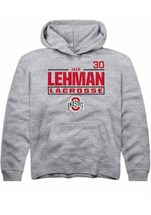 Jack Lehman  Rally Ohio State Buckeyes Youth Grey NIL Stacked Box Long Sleeve Hoodie