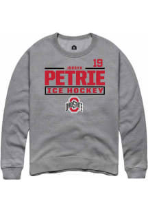 Jordyn Petrie Rally Mens Graphite Ohio State Buckeyes NIL Stacked Box Crew Sweatshirt