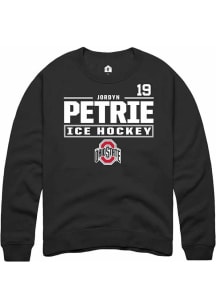 Jordyn Petrie Rally Mens Black Ohio State Buckeyes NIL Stacked Box Crew Sweatshirt