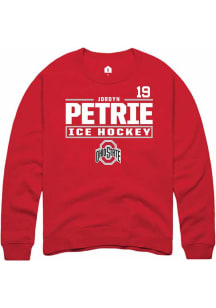Jordyn Petrie Rally Mens Red Ohio State Buckeyes NIL Stacked Box Crew Sweatshirt