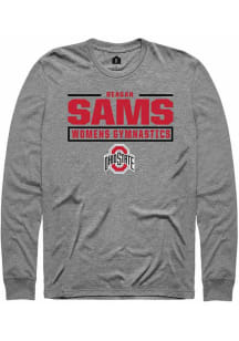 Reagan Sams Rally Mens Graphite Ohio State Buckeyes NIL Stacked Box Tee