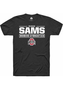 Reagan Sams Black Ohio State Buckeyes NIL Stacked Box Short Sleeve T Shirt