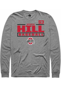 Spencer Hill Rally Mens Graphite Ohio State Buckeyes NIL Stacked Box Tee