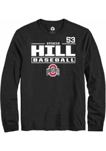 Spencer Hill Rally Mens Black Ohio State Buckeyes NIL Stacked Box Tee