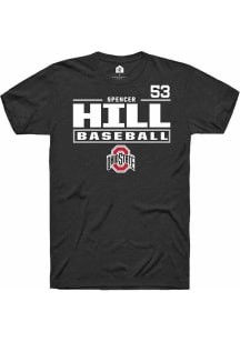 Spencer Hill Black Ohio State Buckeyes NIL Stacked Box Short Sleeve T Shirt