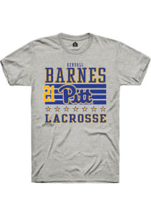 Kendall Barnes Ash Pitt Panthers NIL Striped Short Sleeve T Shirt