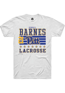 Kendall Barnes White Pitt Panthers NIL Striped Short Sleeve T Shirt