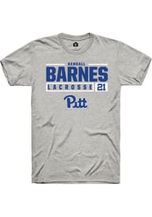 Kendall Barnes Ash Pitt Panthers NIL Stacked Box Short Sleeve T Shirt