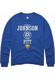 Mikayla Johnson Rally Mens Blue Pitt Panthers NIL Sport Icon Crew Sweatshirt