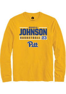 Mikayla Johnson Rally Mens Gold Pitt Panthers NIL Stacked Box Tee