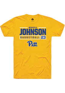 Mikayla Johnson Gold Pitt Panthers NIL Stacked Box Short Sleeve T Shirt