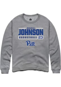 Mikayla Johnson Rally Mens Graphite Pitt Panthers NIL Stacked Box Crew Sweatshirt