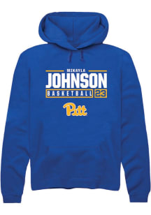 Mikayla Johnson Rally Mens Blue Pitt Panthers NIL Stacked Box Hooded Sweatshirt