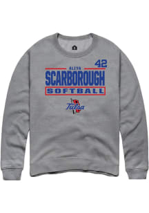 Aliya Scarborough Rally Mens Graphite Tulsa Golden Hurricane NIL Stacked Box Crew Sweatshirt