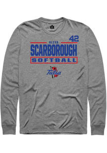 Aliya Scarborough Rally Mens Graphite Tulsa Golden Hurricane NIL Stacked Box Tee