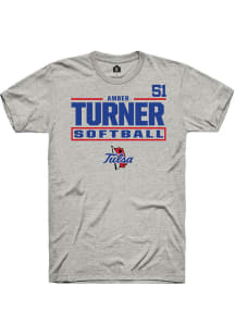 Amber Turner Ash Tulsa Golden Hurricane NIL Stacked Box Short Sleeve T Shirt