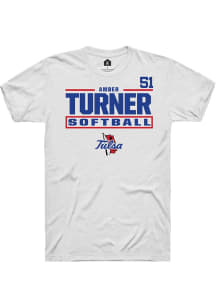 Amber Turner White Tulsa Golden Hurricane NIL Stacked Box Short Sleeve T Shirt